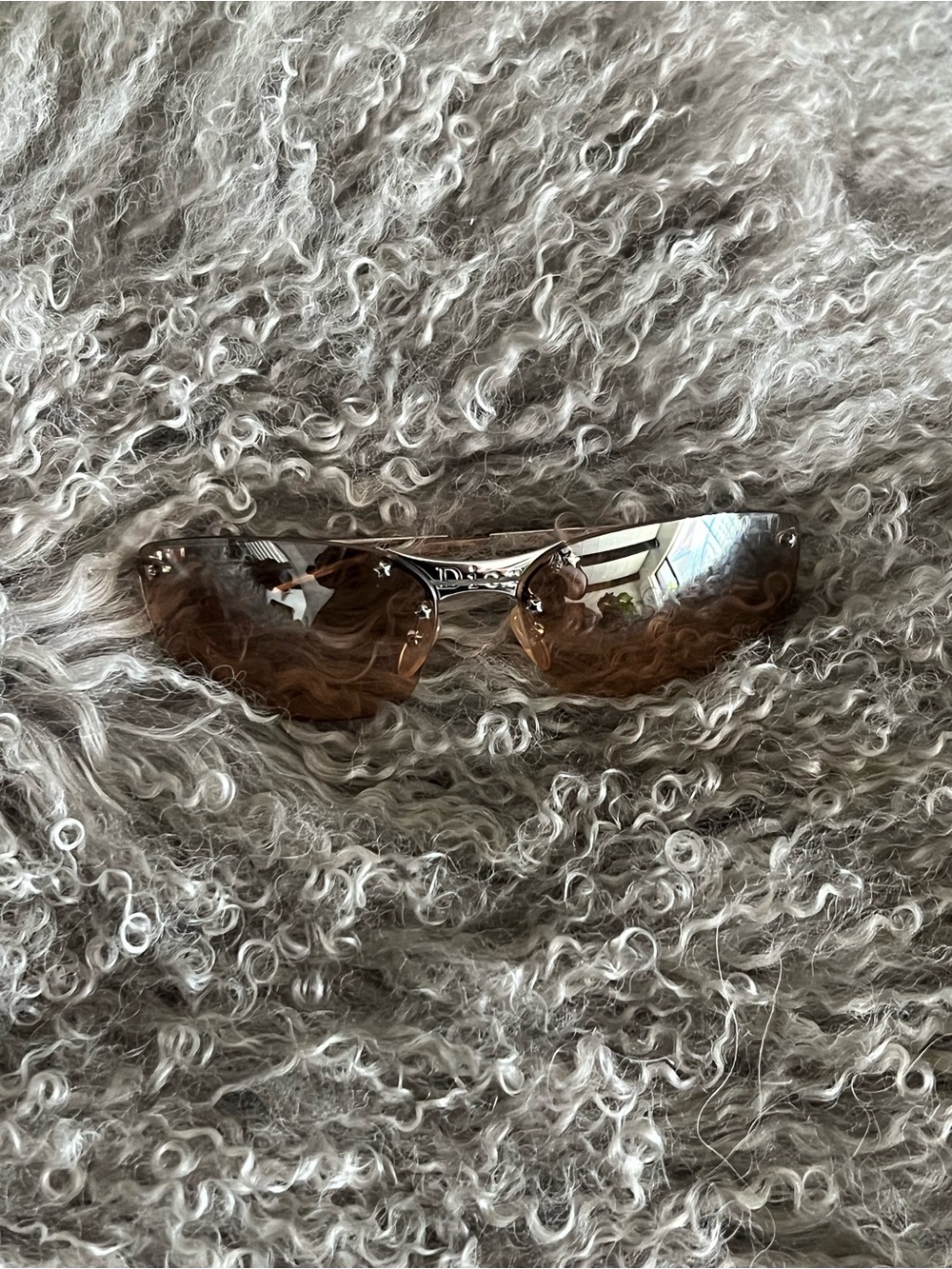 Vintage Dior Minipop Rimless Sunglasses with Brown Gradient Lenses